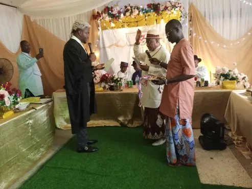 Swearing-in of President Okakuro Wilson Okpubigho at the Urhobo Social Club Lagos executive inauguration on 1 August 2023